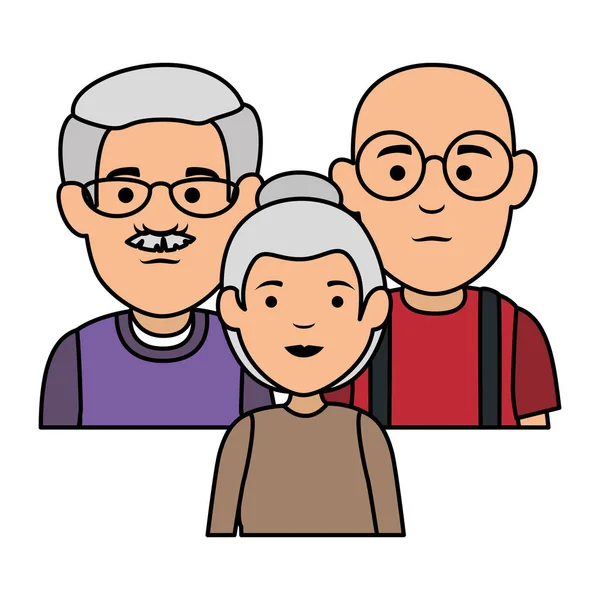 A nagyszülők karakterek csoport — Stock Vector