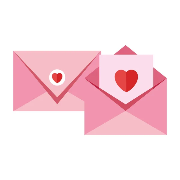 Envelope com ícone de coração — Vetor de Stock
