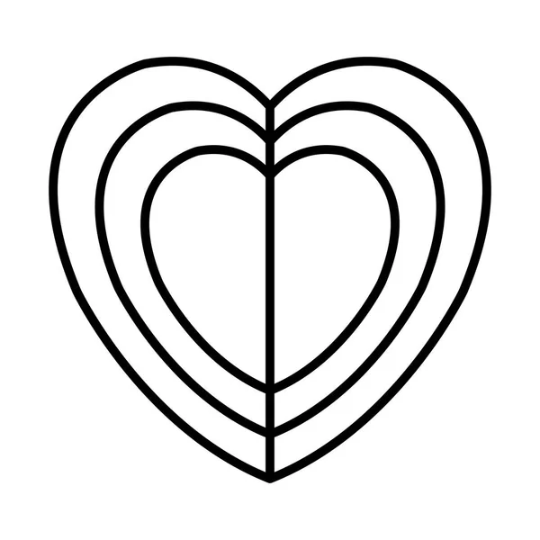 Corazón amor aislado icono — Vector de stock