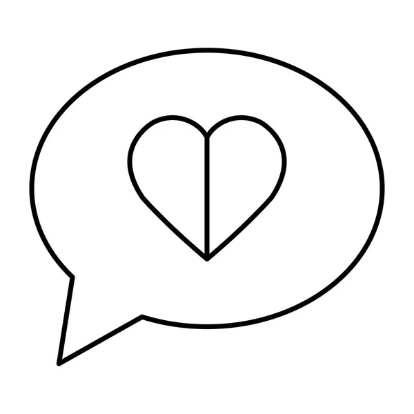 Speech bubble with heart love — Stock Vector