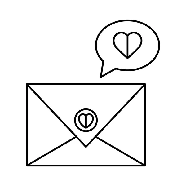 Envelop met hart pictogram — Stockvector