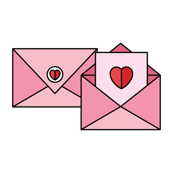 Umschlag mit Herzsymbol — Stockvektor