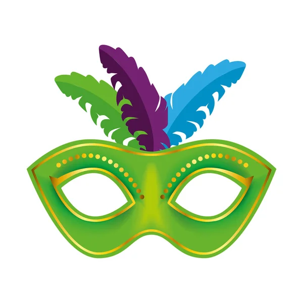 Carnaval masker met veren — Stockvector