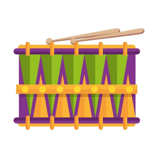 Carnival drum instrument icon — Stock Vector