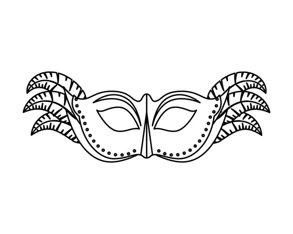 Карнавальная маска с перьями — стоковый вектор