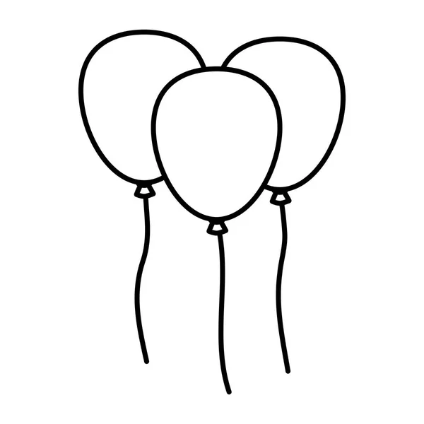 Ballonger helium flytande ikon — Stock vektor