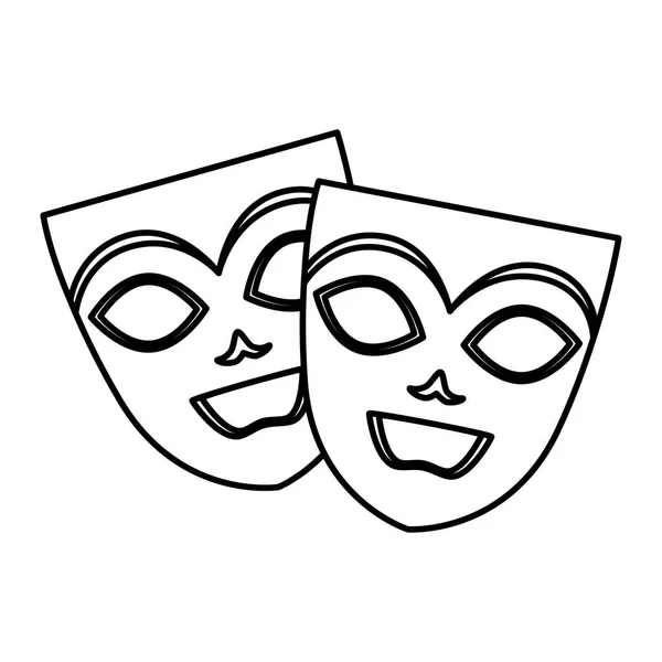 Teatro y carnaval máscaras — Vector de stock