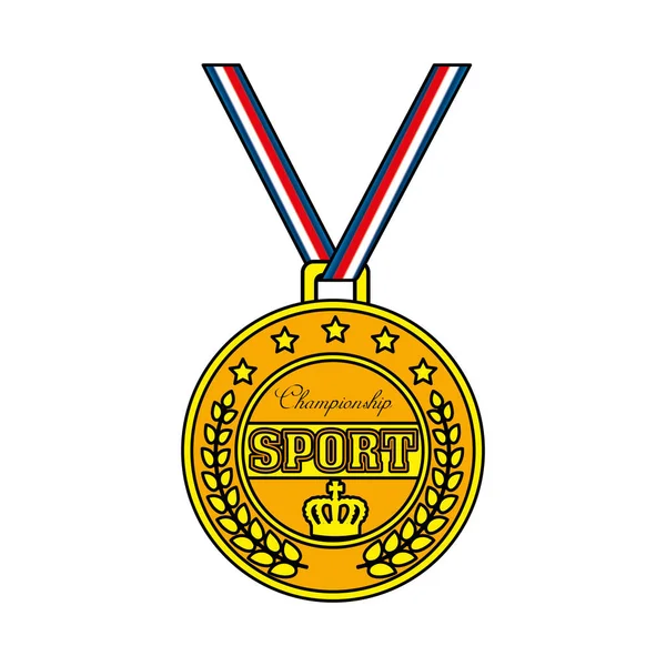 Champion sport medal icon — Stock Vector