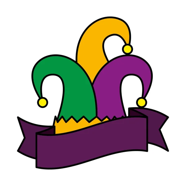 Chapeau arlequin icône traditionnelle — Image vectorielle