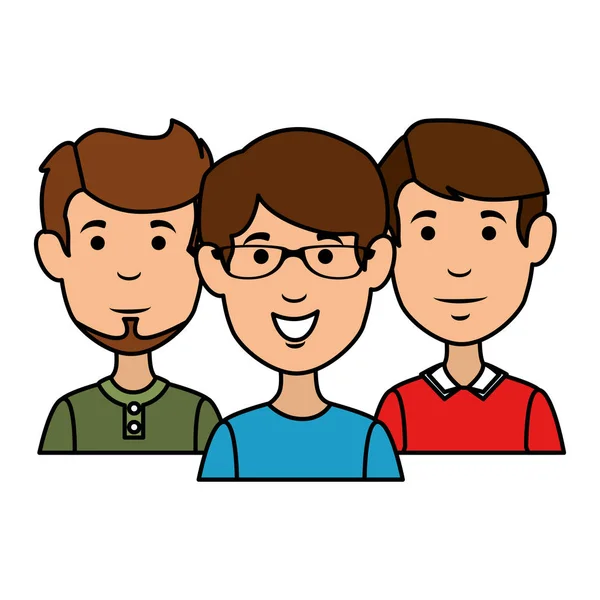 Grupp av män avatarer tecken — Stock vektor