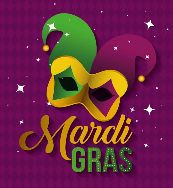 Celebração de mardi gras com máscara de festa —  Vetores de Stock