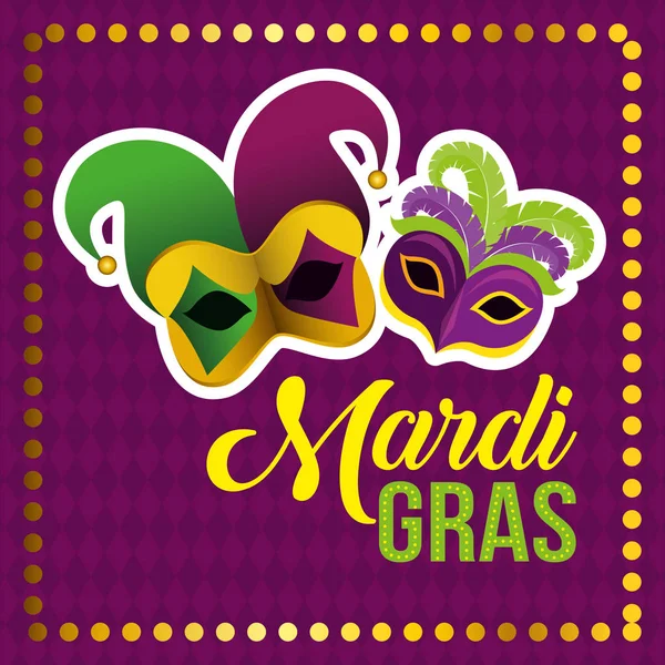 Celebración del mardi gras con máscaras de festival — Archivo Imágenes Vectoriales