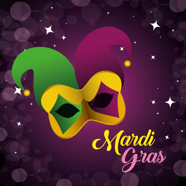 Decoración mardi gras con máscara de fiesta — Archivo Imágenes Vectoriales