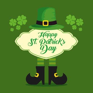 St patrick şapka ve bot ile mesaj bulut