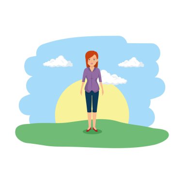 Kamptaki şık iş kadını