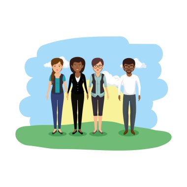 iş adamları kampta Grup