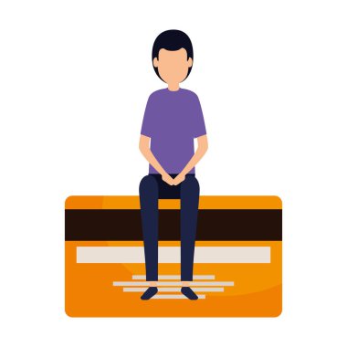 zarif işadamı kredi kartı içinde oturan