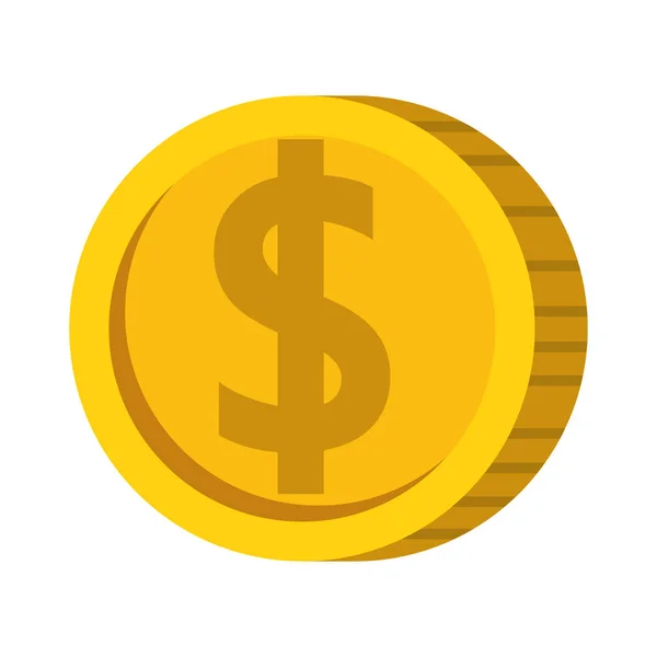 Coin money isolated icon — Stock Vector