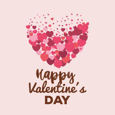 Sevgililer günü kartında kalp desenleri var.