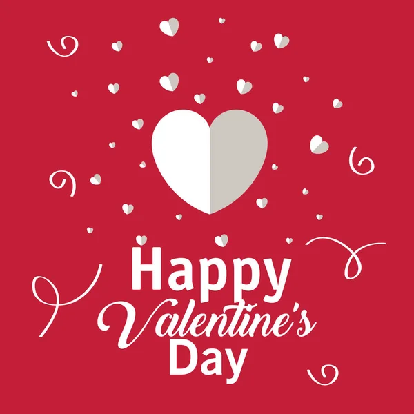 Happy Valentijnsdag kaart met hart — Stockvector