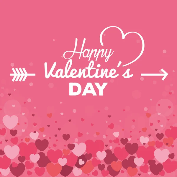 Šťastný Valentýn karta se srdcem vzor — Stockový vektor