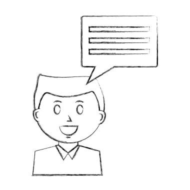 iş adamı ile konuşma balonu