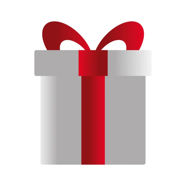Boîte cadeau avec ruban rouge — Image vectorielle