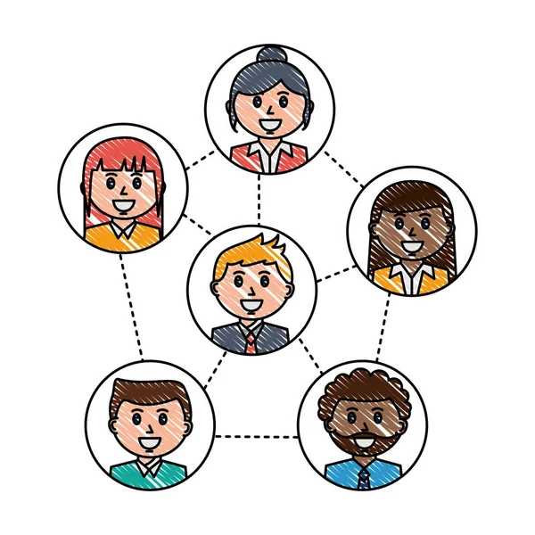 Business team work avatar character — Stock Vector