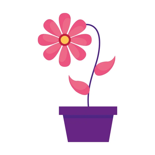 ポットにかわいい花 — ストックベクタ