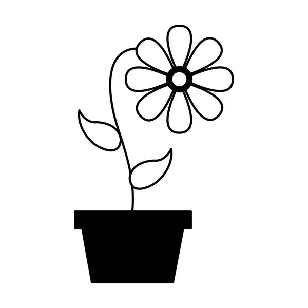 Söt blomma i potten — Stock vektor