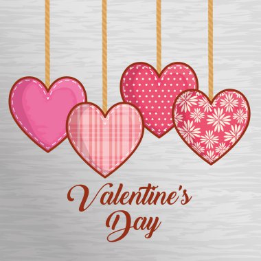 Sevgililer günü dekorasyon için asılı kalpler