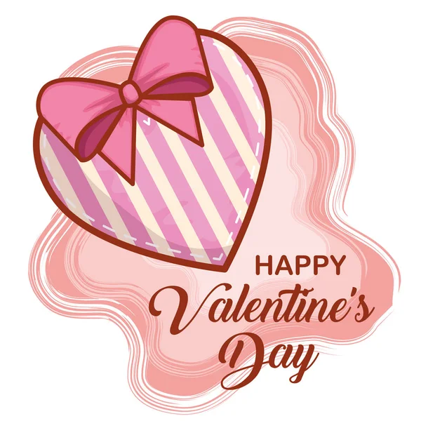Serce z bow wstążki happy valentines Day — Wektor stockowy