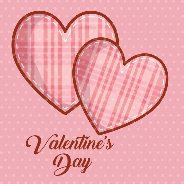 Harten decoratie aan happy valentines day viering — Stockvector