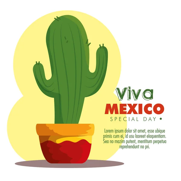 Plante de cactus à l'événement mexicain traditionnel — Image vectorielle