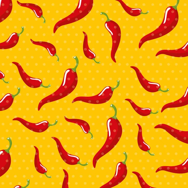 Légume chili avec des points fond de décoration — Image vectorielle