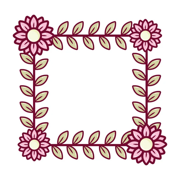 Cadre floral fleurs décoration — Image vectorielle