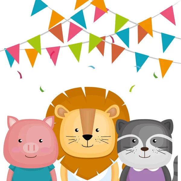 Schattig en kleine dieren groep — Stockvector