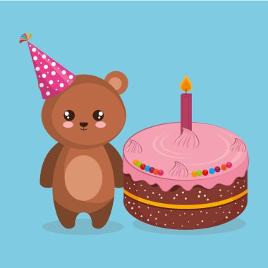sevimli ayı teddy ile pasta