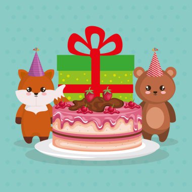 sevimli ayı oyuncak ve hediye ile fox