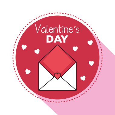 zarf ve kalpleri ile Sevgililer günü kartı