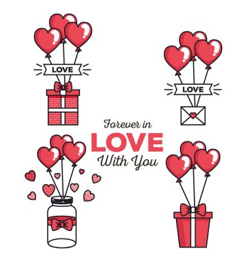 mutlu sevgililer günü Icons set