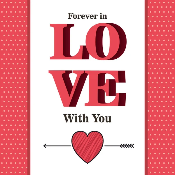 Valentýna karty s a slovo láska — Stockový vektor