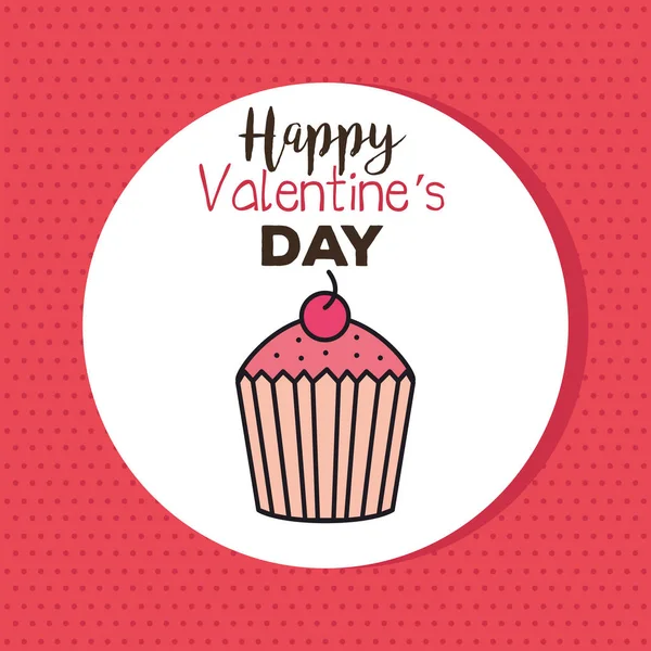 Carte Saint Valentin avec cupcake — Image vectorielle