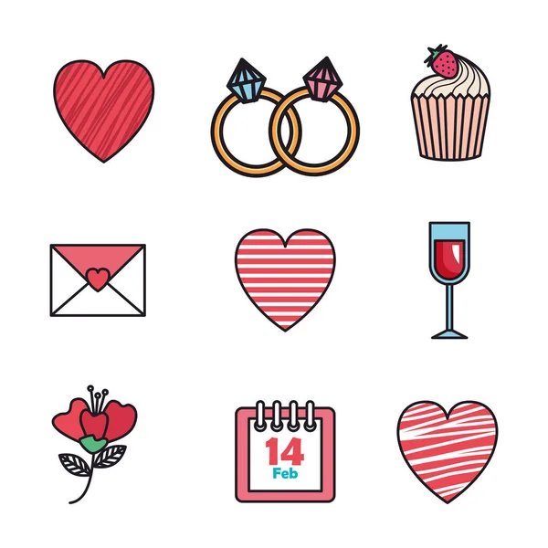 mutlu sevgililer günü Icons set