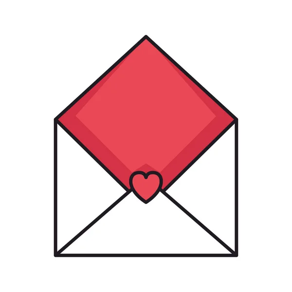 Envelop met hart pictogram — Stockvector