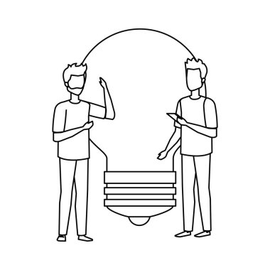 iş kişi ile ışık ampul