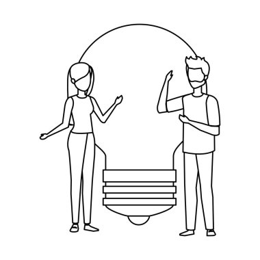 iş kişi ile ışık ampul