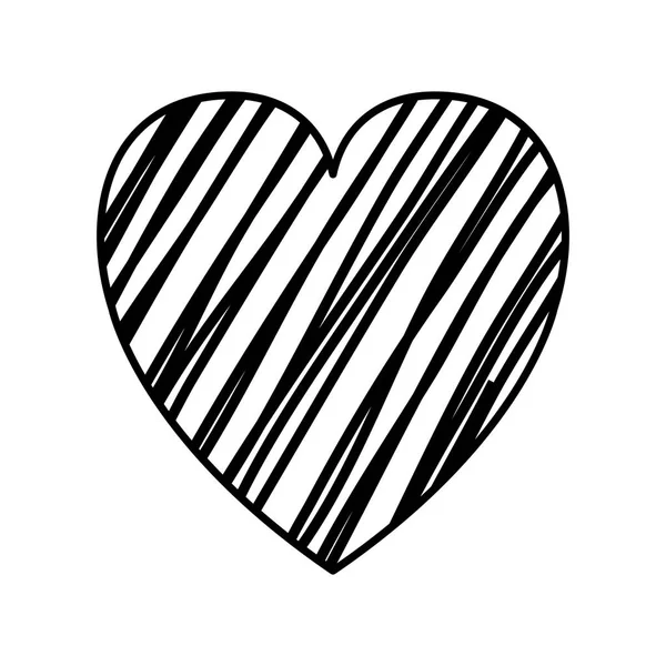 Αγάπη καρδιά με ρίγες κάρτα ημέρα του Αγίου Βαλεντίνου — Διανυσματικό Αρχείο
