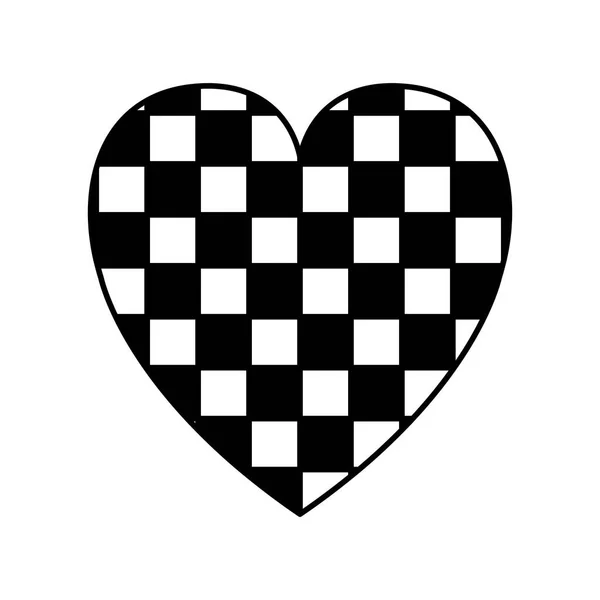 Cuore a scacchi amore biglietto di San Valentino — Vettoriale Stock