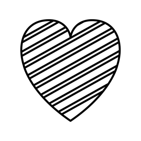 Corazón amor con rayas tarjeta de San Valentín — Archivo Imágenes Vectoriales